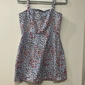 French connection, blue mini,floral dress size 8